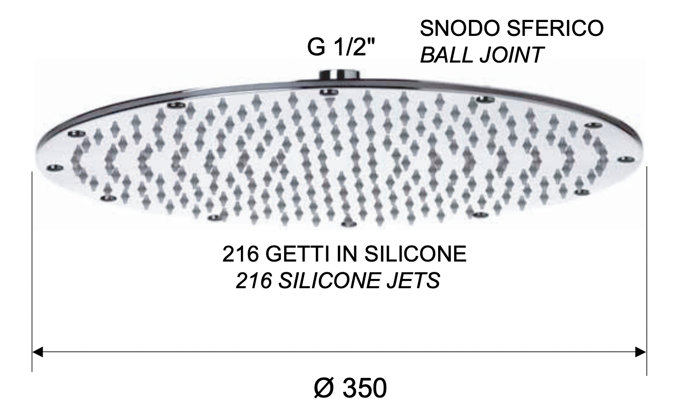 Remer Верхний душ 35 см, 1 режим, без кронштейна, цвет: oro spazzolato 359MMXLBG