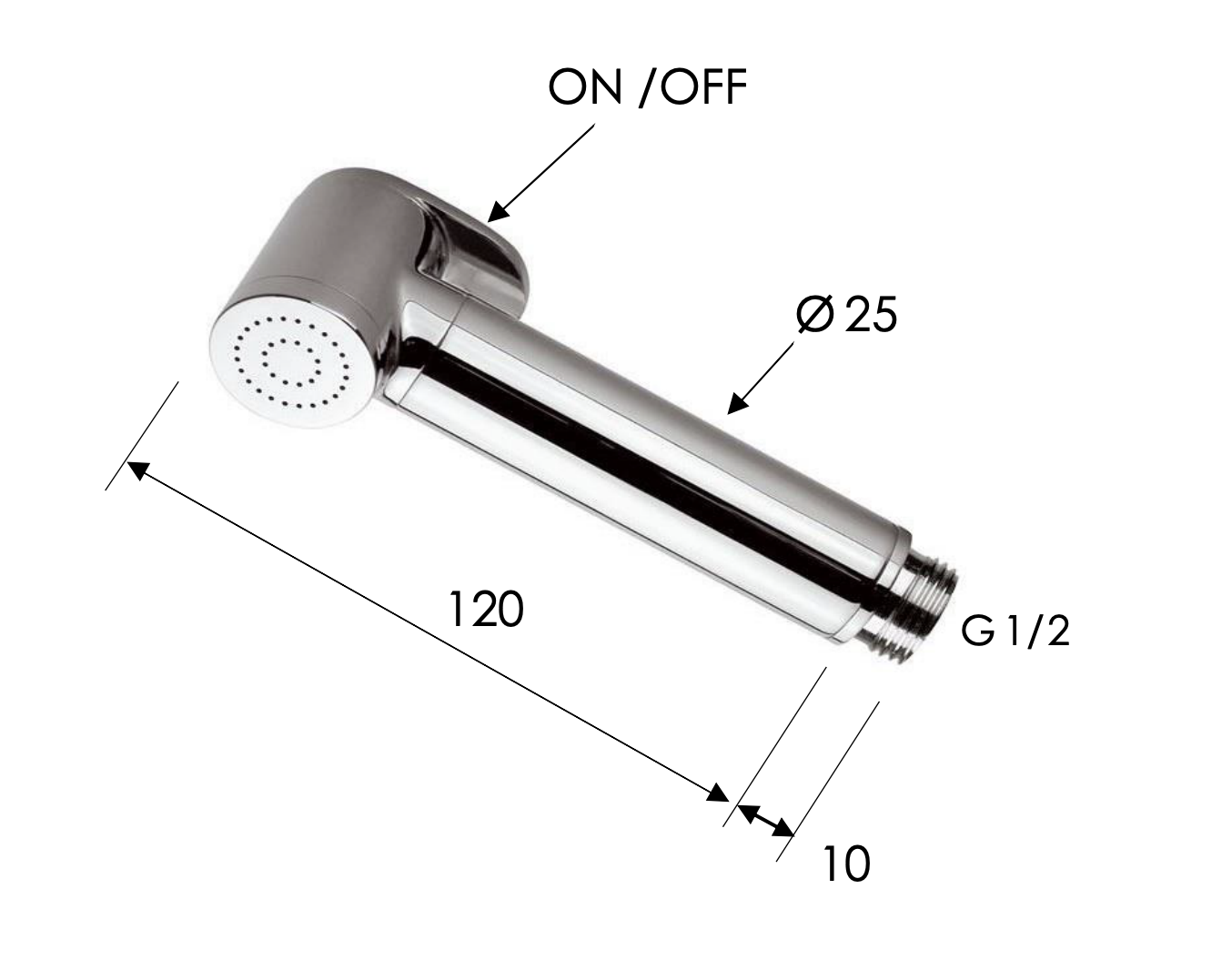 Remer Лейка гигиенического душа, цвет: cromo nero spazzolato 332OWCFP