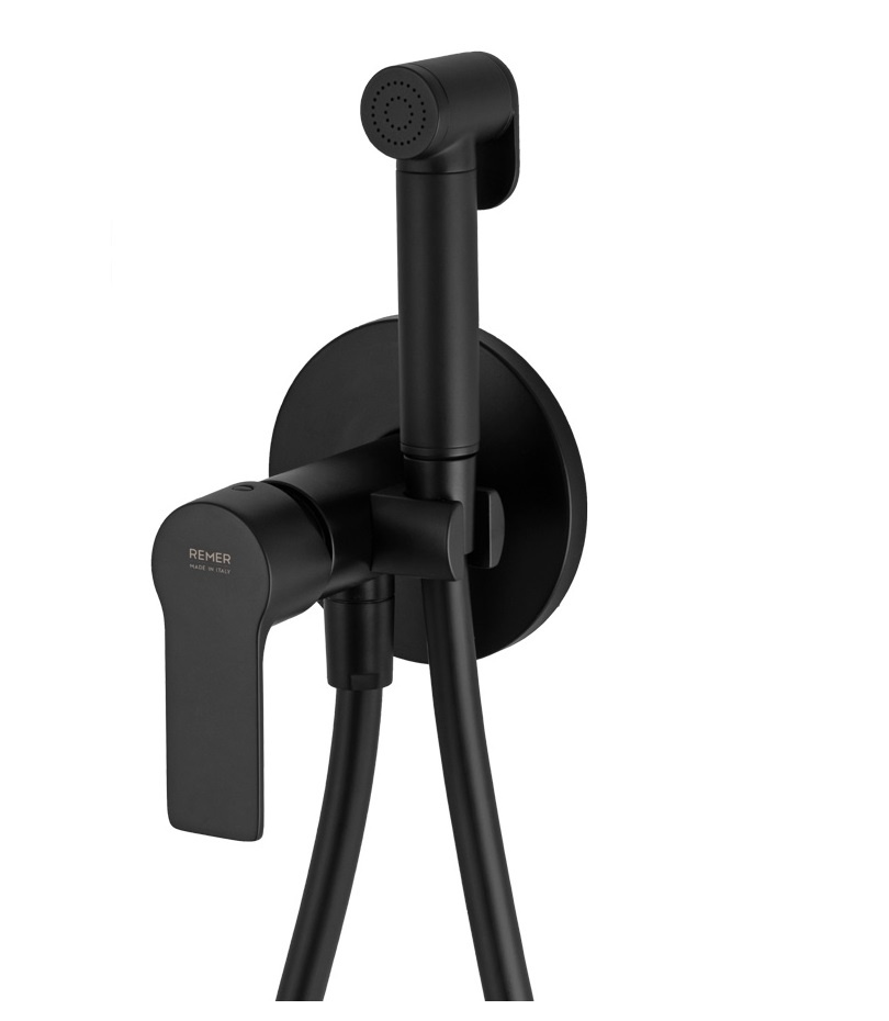 Remer Energy Гигиенический душ со смесителем, шланг 120 см, с встраиваемой частью, цвет: nero opaco EY65WNO