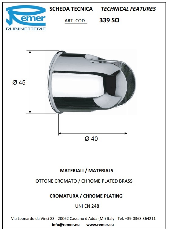 Remer Держатель ручного душа, цвет: oro spazzolato 339SOBG