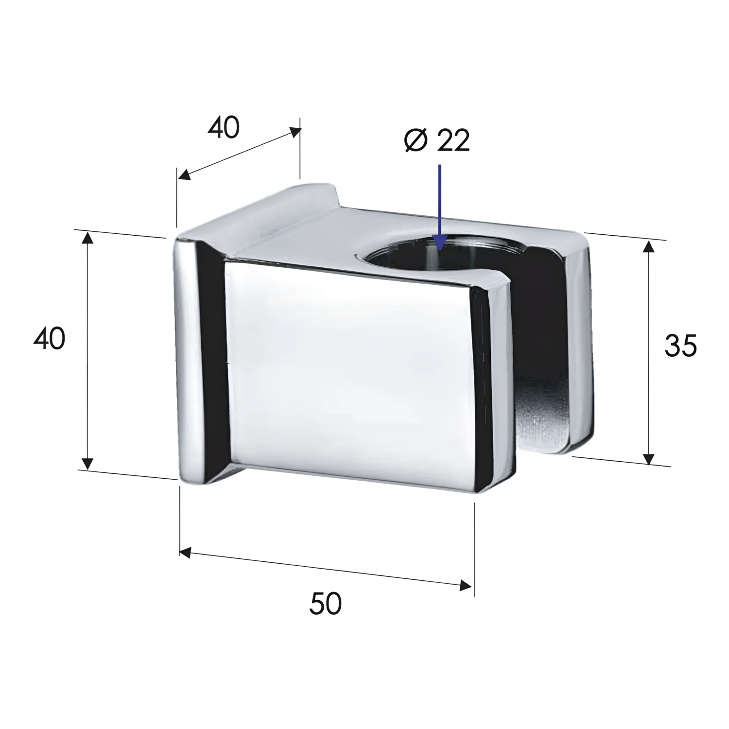 Remer Держатель ручного душа, цвет: cromo nero spazzolato 339SOSCFP