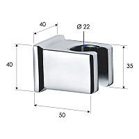Remer Держатель ручного душа, цвет: cromo nero spazzolato 339SOSCFP
