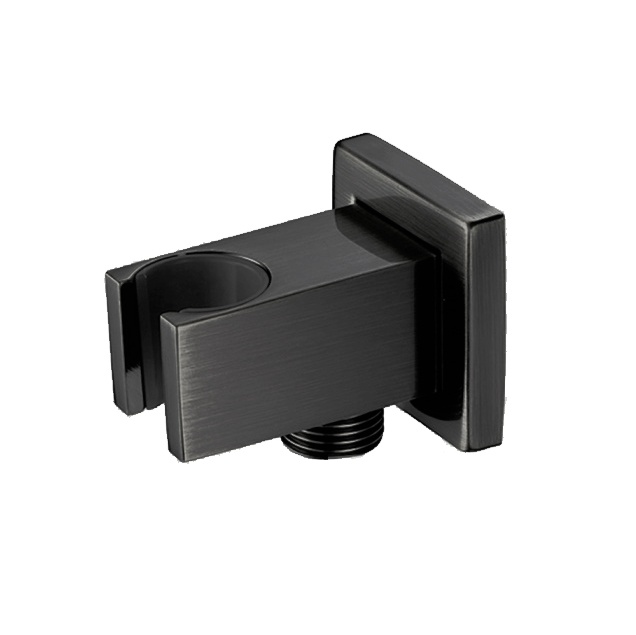 Remer Шланговое подключение с держателем душа, цвет: cromo nero spazzolato 337QCFP