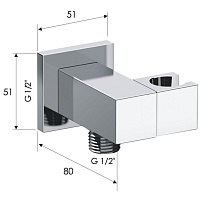 Remer Шланговое подключение с поворотным держателем душа, цвет: nichel spazzolato opaco 337SNPO