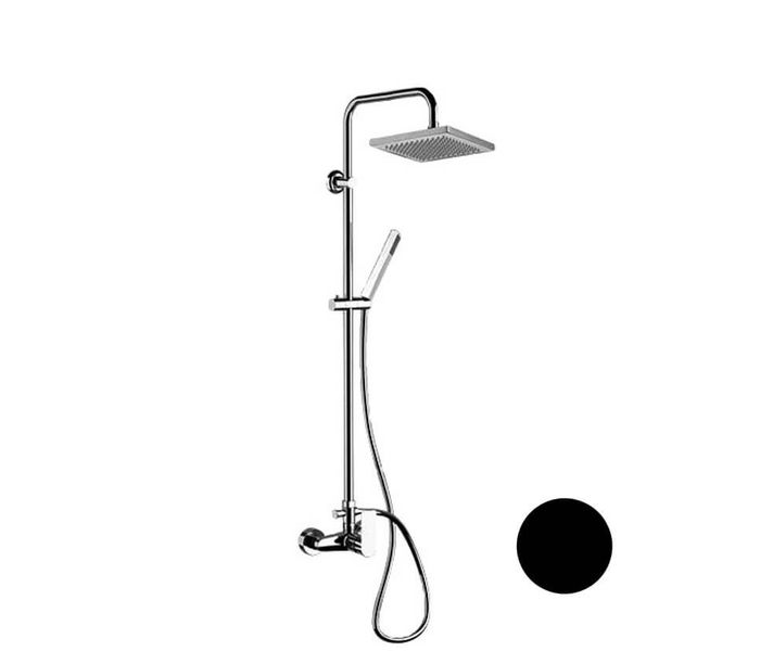 Remer Energy Душевая стойка: смеситель, верхний душ, штанга 107 см, цвет: cromo nero spazzolato EY37X7SS9SSCFP