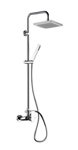 Remer Energy Душевая стойка: смеситель, верхний душ 20 см, штанга 107 см, цвет: nichel spazzolato EY37X7SS9SSNP