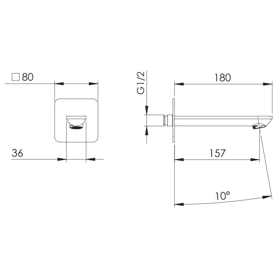 Remer Energy Излив настенный 20,7 см, цвет: nero opaco 91EYNO