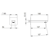 Remer Energy Излив настенный 20,7 см, цвет: nichel spazzolato 91EYNP