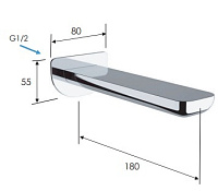 Remer Infinity Излив настенный 15 см, цвет: nichel spazzolato 91INP
