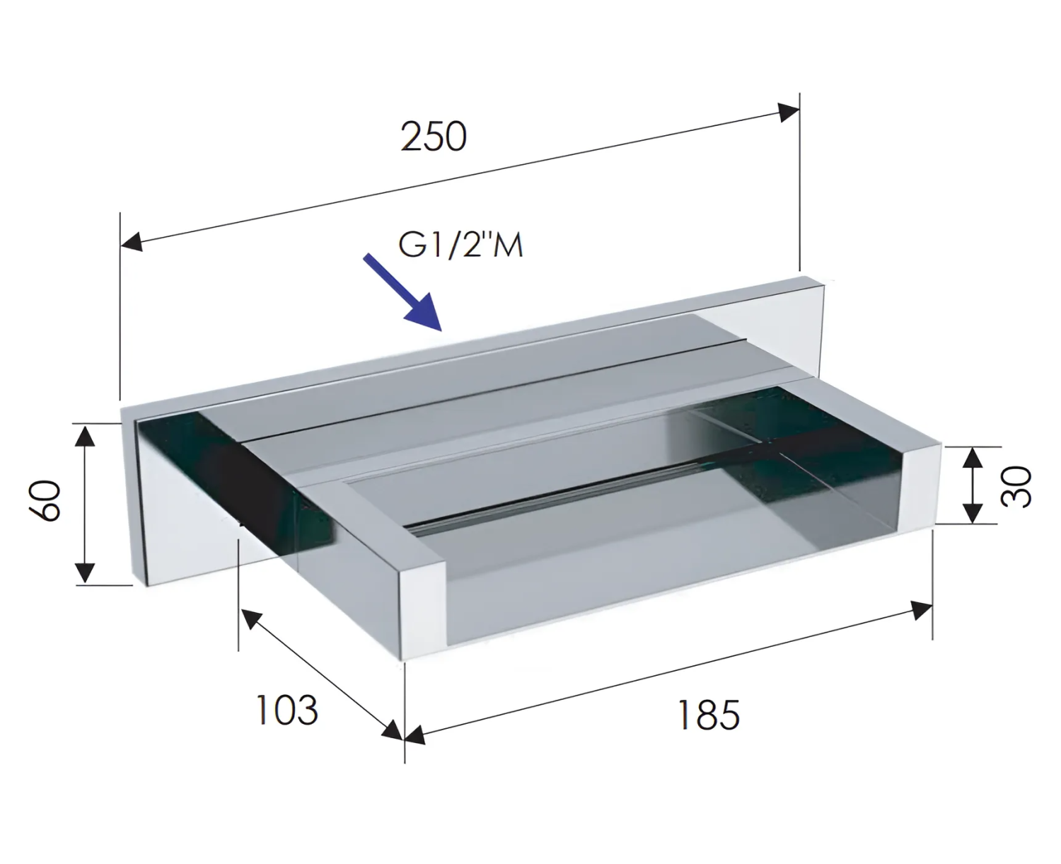 Remer Излив настенный каскадный 10,3 см, цвет: bianco opaco 91ZCBO