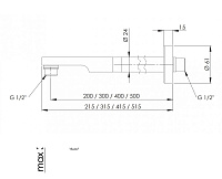 Remer Кронштейн настенный 41,5 см, цвет: nichel spazzolato opaco 348N40NPO