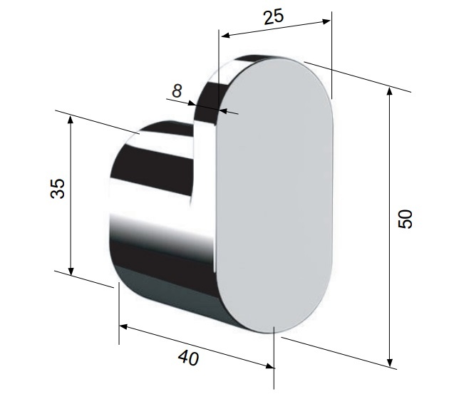 Remer Lounge Крючок, цвет: nero opaco LN50NO