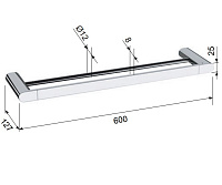 Remer Lounge Полотенцедержатель двойной 60 см, подвесной, латунь, цвет: oro spazzolato LN33BG