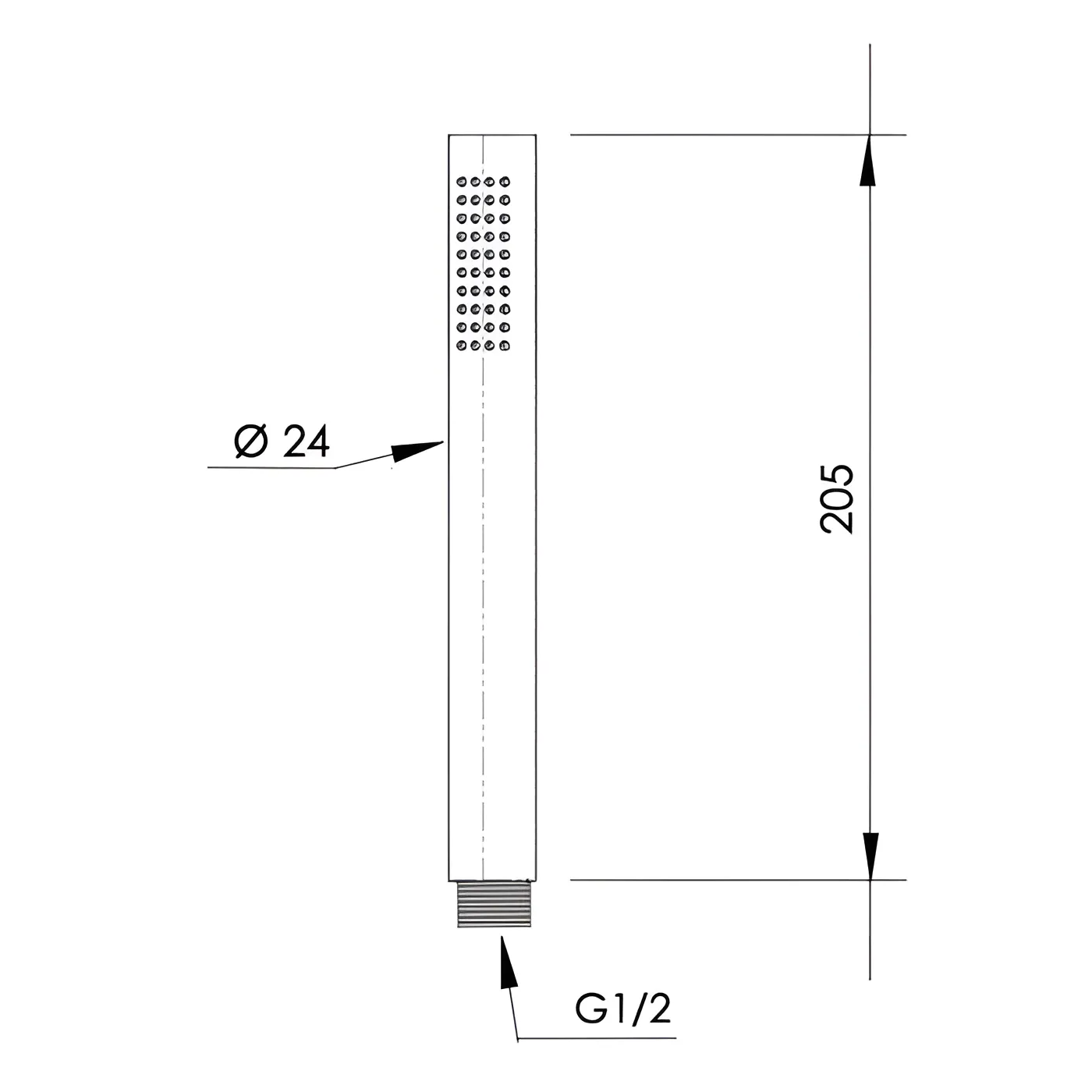 Remer Ручной душ-"палочка", 1 вид струи, цвет: nero opaco 317MDNOX