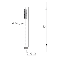 Remer Ручной душ-"палочка", 1 вид струи, цвет: nero opaco 317MDNOX
