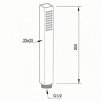 Remer Ручной душ-"палочка", 1 вид струи, цвет: nero opaco 317SDNOX