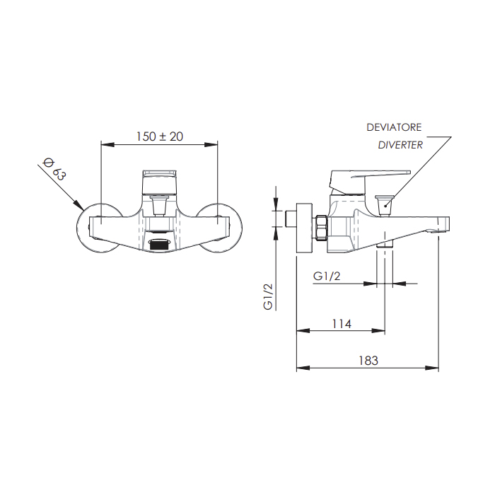 Remer Dream Смеситель для ванны с душем, цвет: oro lucido D05DO