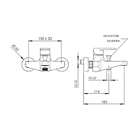 Remer Dream Смеситель для ванны с душем, цвет: oro lucido D05DO