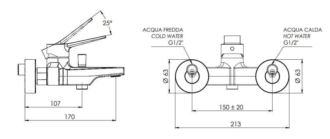 Remer Slash & Dot Смеситель для ванны с душем, лейка 3 вида струи, шланг 150 см, цвет: nero opaco SL02NO