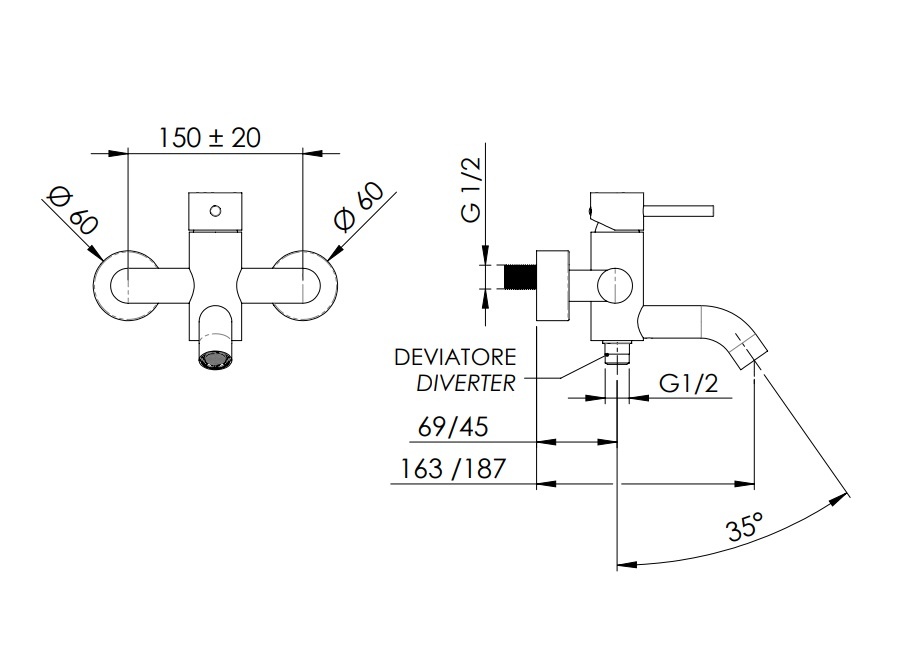 Remer X Style Смеситель для ванны с душем, цвет: nichel spazzolato opaco X05NPO