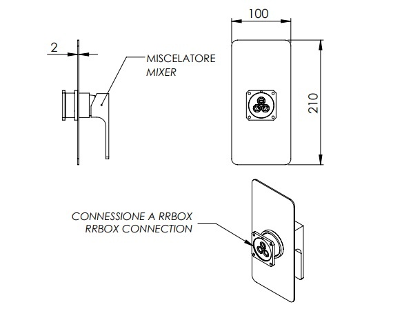 Remer Absolute Смеситель для душа встраиваемый на 1 потребителя, внешняя часть, цвет: oro spazzolato AU30KBBG