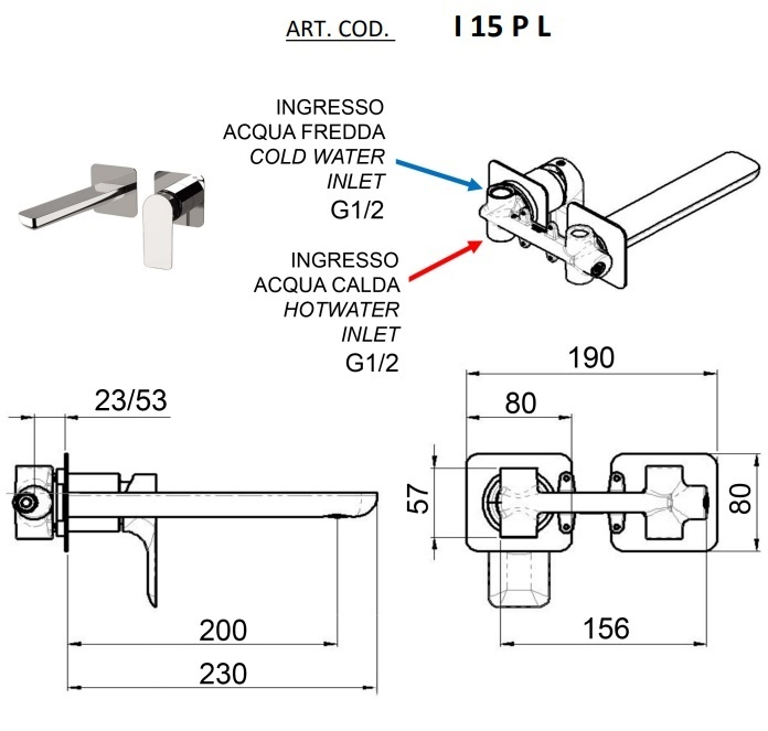 Remer Infinity Смеситель для раковины, излив 20,4 см, с внутренней частью, цвет: oro lucido I15PLDO