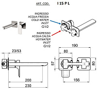 Remer Infinity Смеситель для раковины, излив 20,4 см, с внутренней частью, цвет: oro lucido I15PLDO