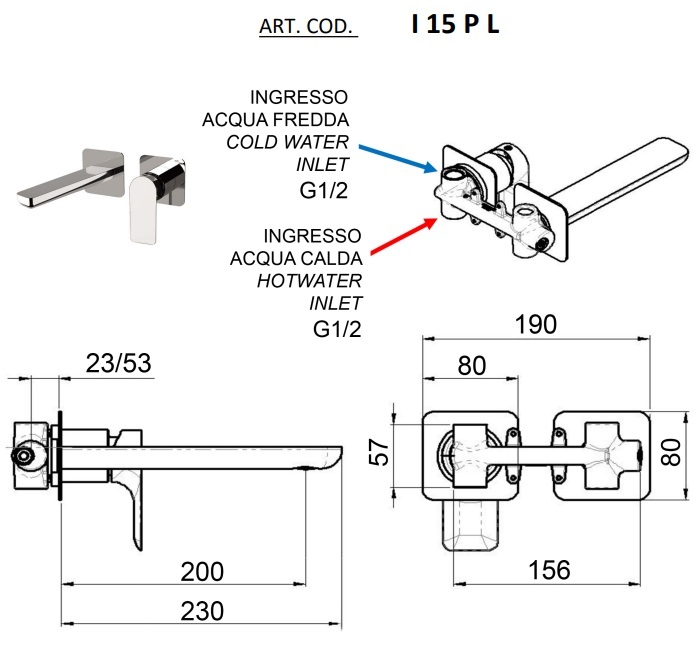 Remer Infinity Смеситель для раковины, излив 20,4 см, цвет: nichel spazzolato opaco I15PLNPO