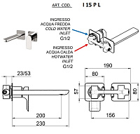 Remer Infinity Смеситель для раковины, излив 20,4 см, цвет: nichel spazzolato opaco I15PLNPO