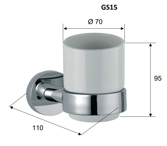 Remer Guest Стакан подвесной, керамический, цвет: nero opaco GS15NO