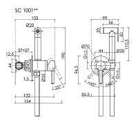 Sancos Start Гигиенический душ встраиваемый, встраиваемая часть в комплекте, цвет: черный матовый SC1001MB