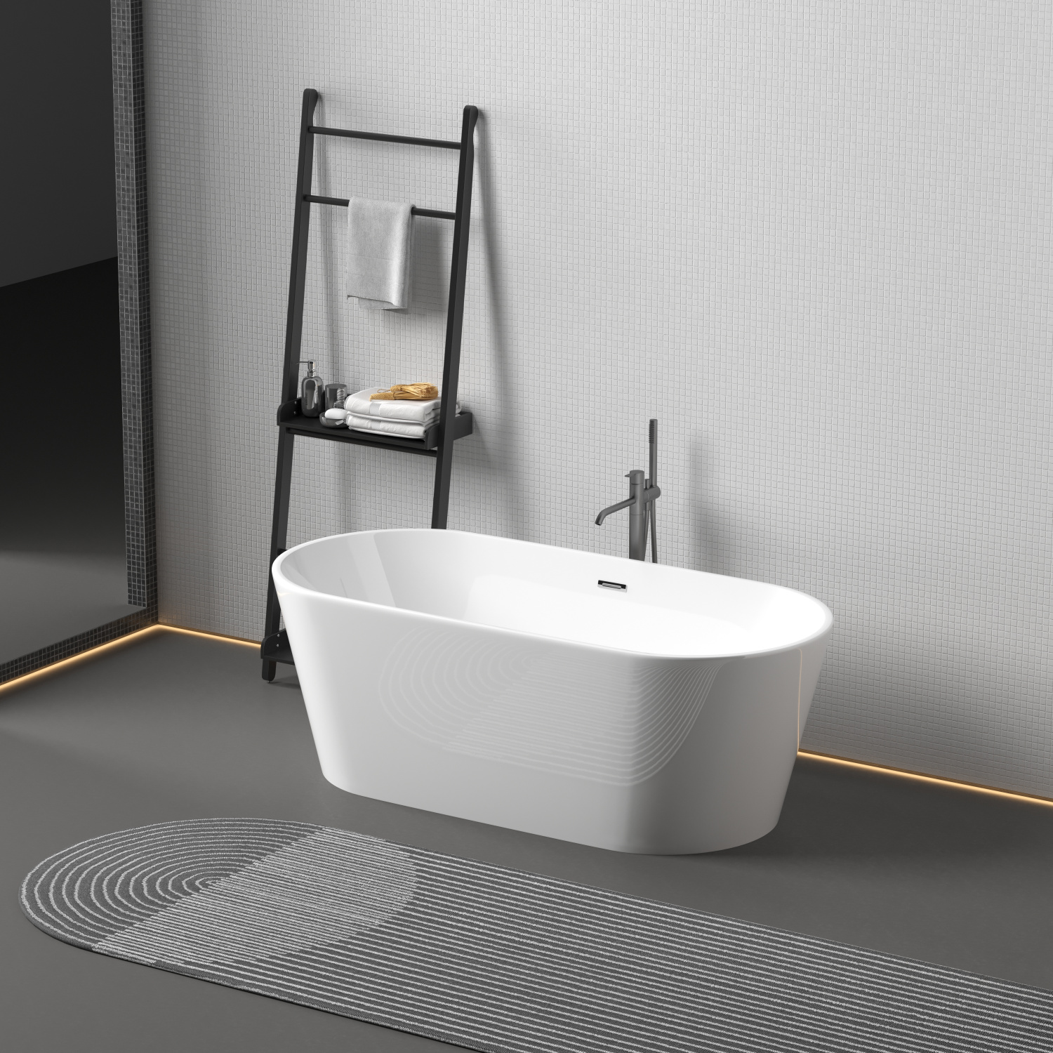 Sancos Mimi Акриловая ванна отдельно стоящая 170x80x59h см, цвет: белый FB01