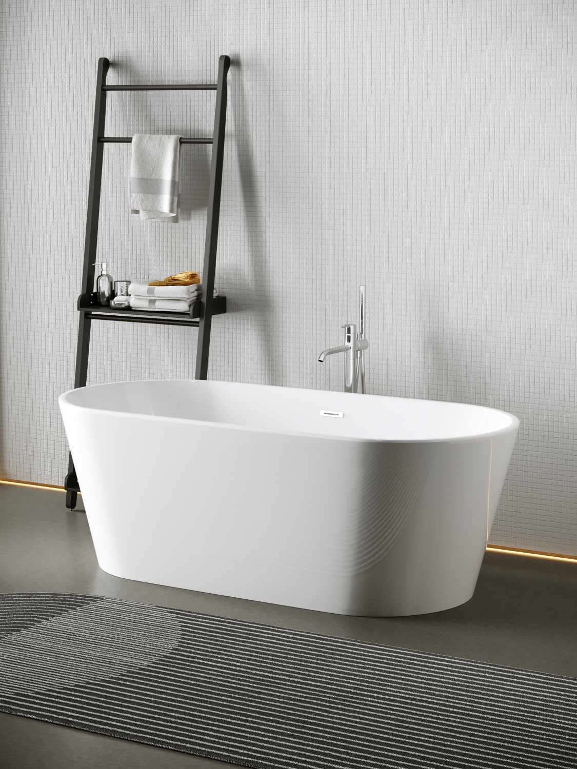 Sancos Mimi Акриловая ванна отдельно стоящая 170x80x59h см, цвет: белый FB01