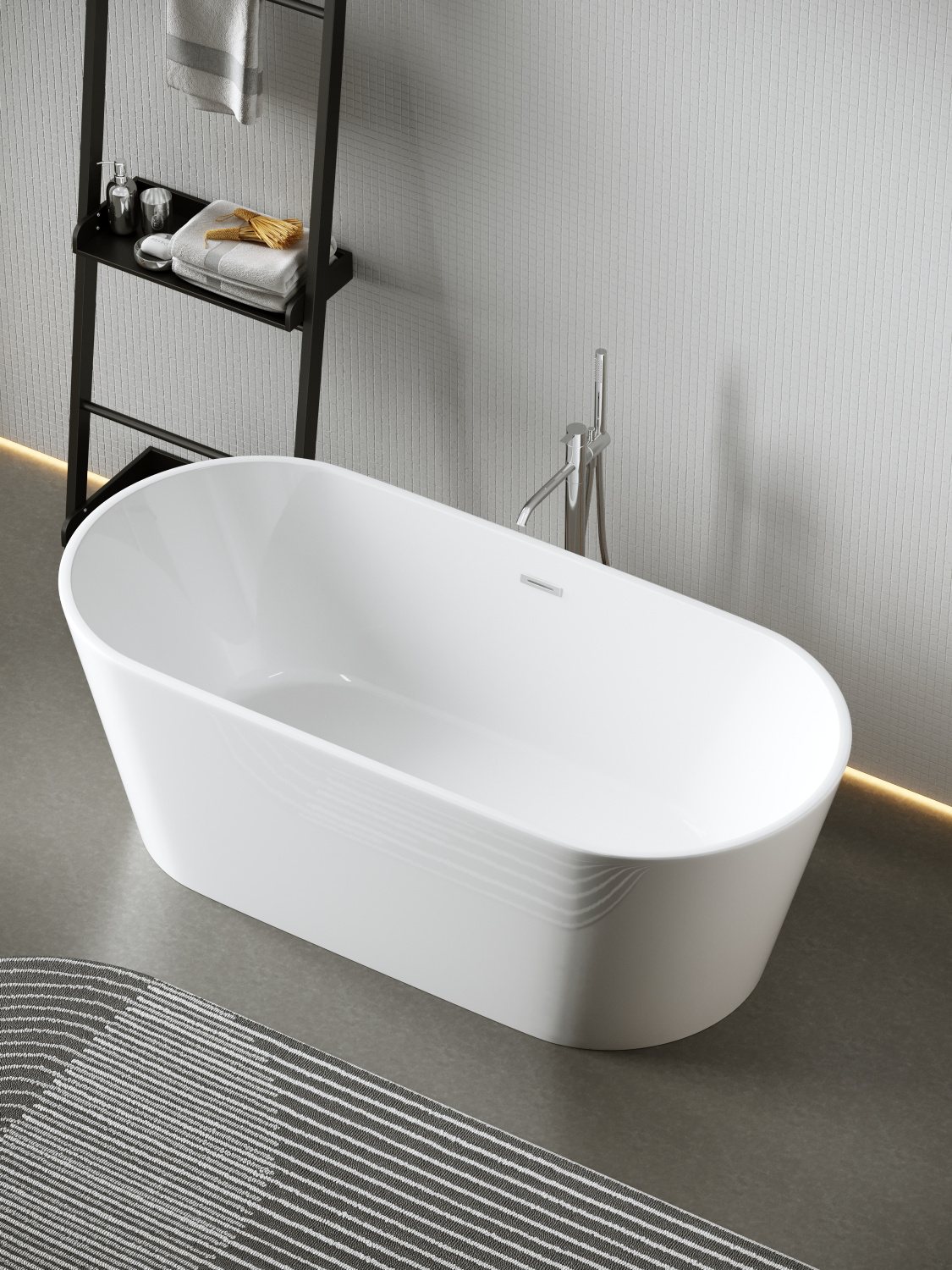 Sancos Mimi Акриловая ванна отдельно стоящая 170x80x59h см, цвет: белый FB01