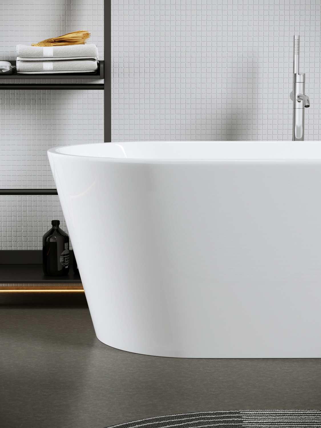 Sancos Mimi Акриловая ванна отдельно стоящая 170x80x59h см, цвет: белый FB01