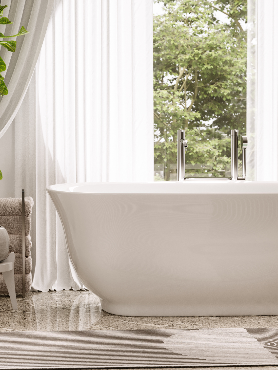 Sancos Viva Акриловая ванна отдельностоящая 170x80x60h см, цвет: белый FB08