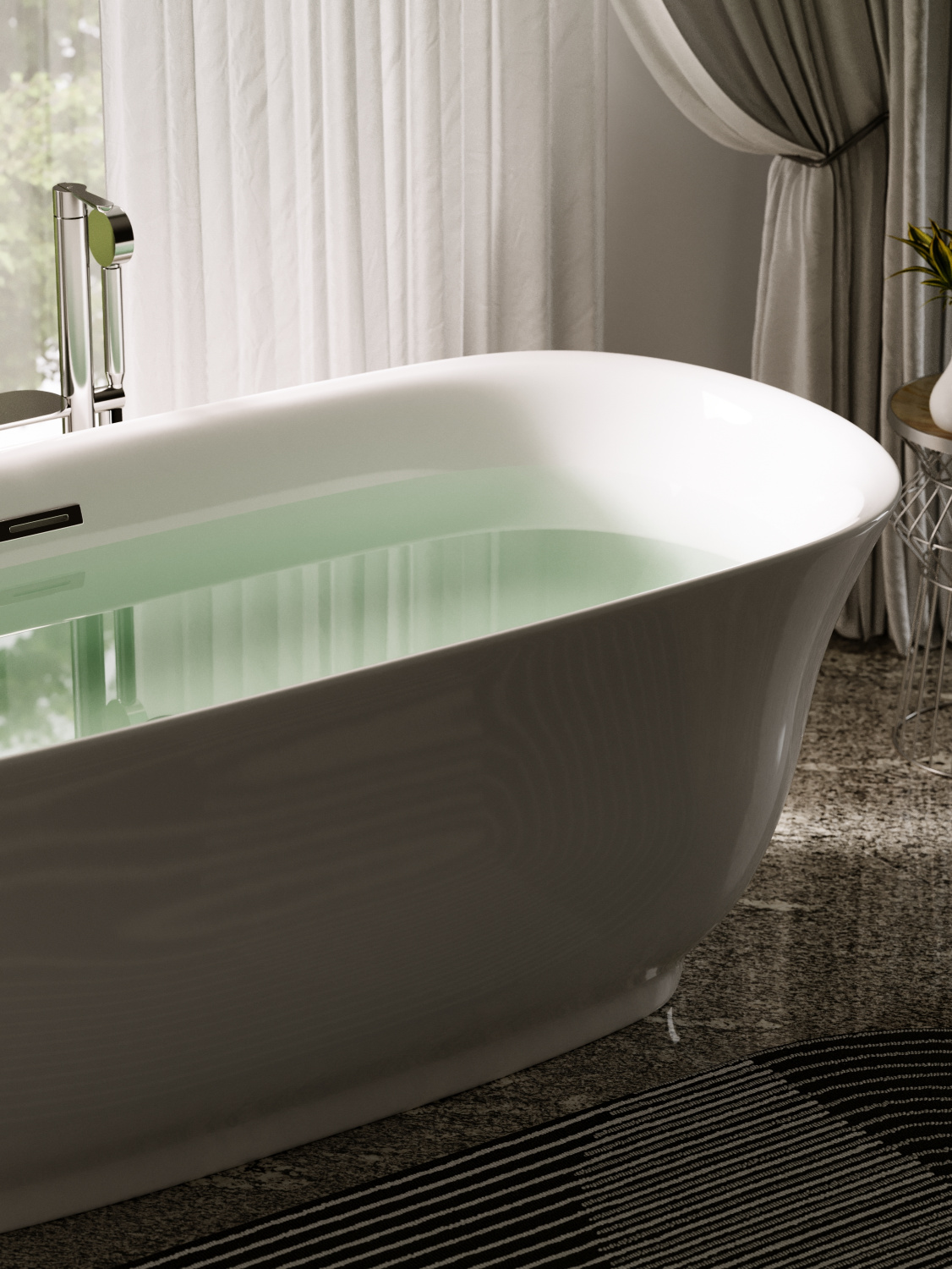 Sancos Viva Акриловая ванна отдельностоящая 170x80x60h см, цвет: белый FB08