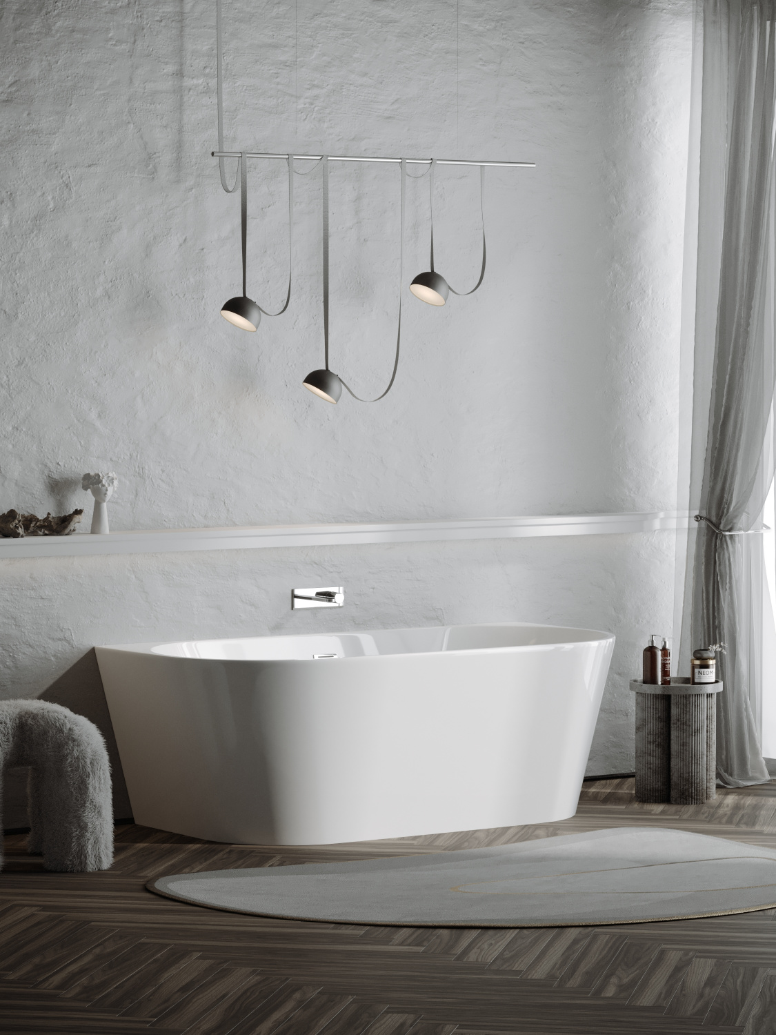 Sancos First Акриловая ванна пристенная 170x80x58h см, цвет: белый FB10