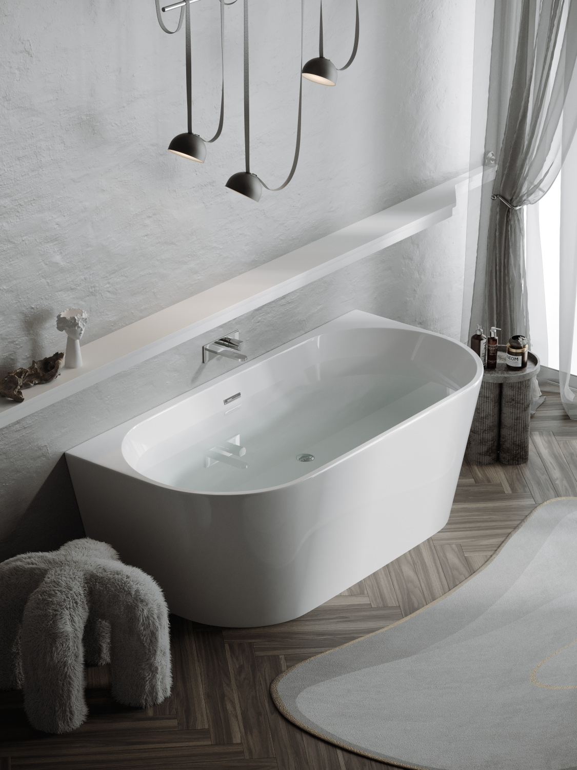 Sancos First Акриловая ванна пристенная 170x80x58h см, цвет: белый FB10