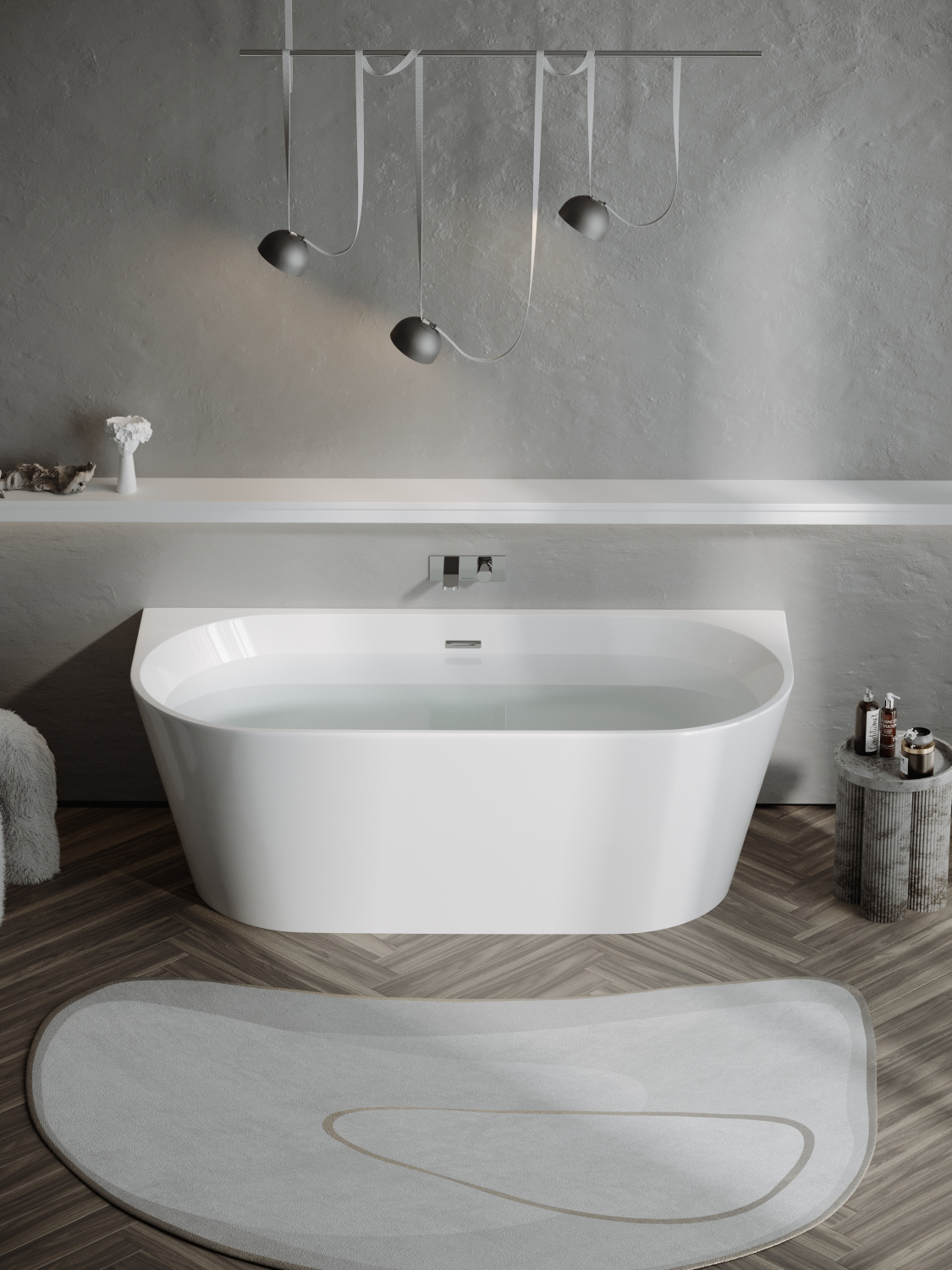 Sancos First Акриловая ванна пристенная 170x80x58h см, цвет: белый FB10