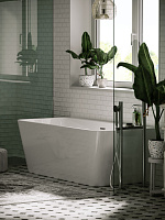 Sancos Square Акриловая ванна пристенная 170x75x58h см, цвет: белый FB14