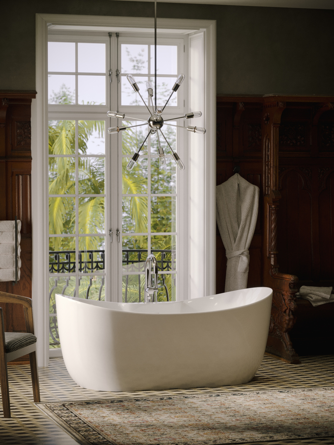 Sancos Jazz Акриловая ванна отдельностоящая 170x80x72h см, цвет: белый FB17