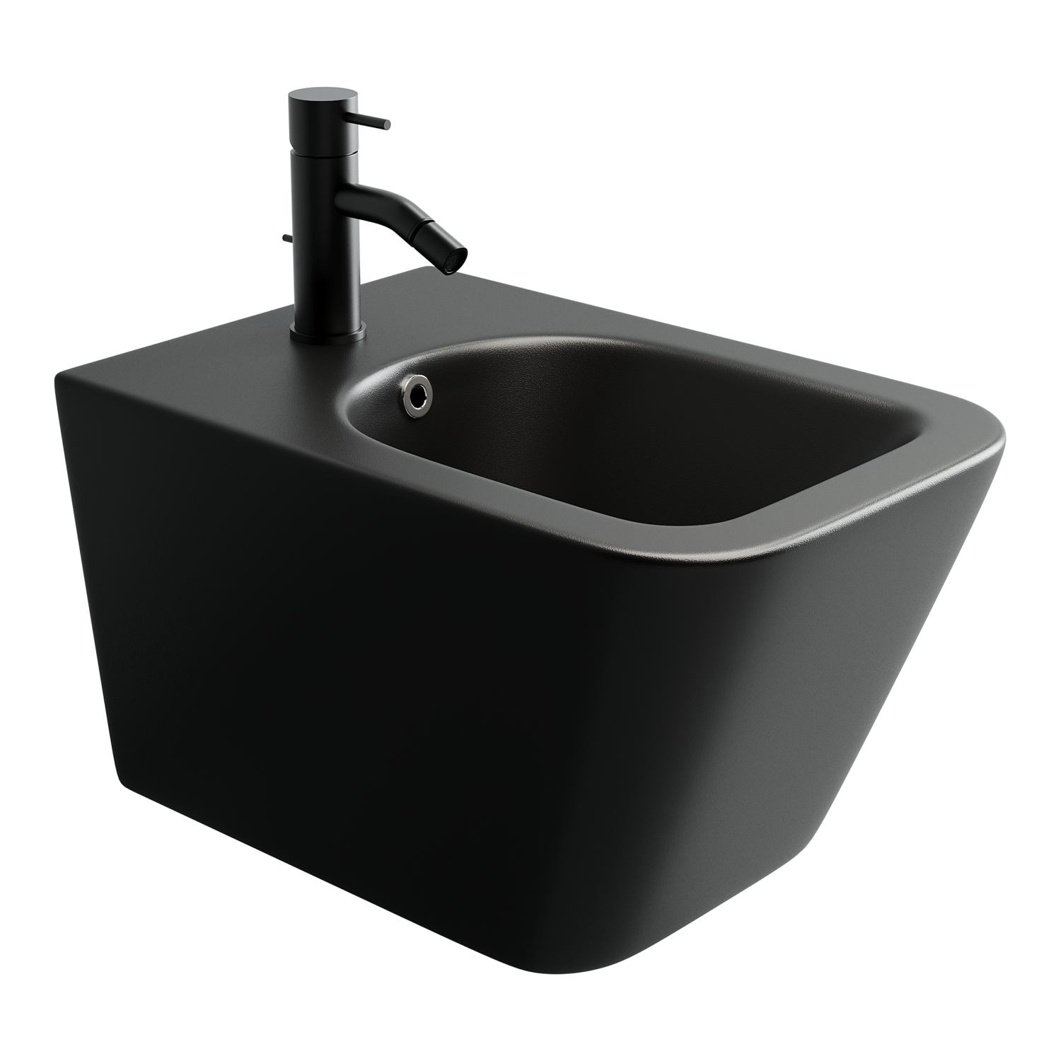 Ceramicanova Metric Биде подвесное 34,5х51 см, c переливом, цвет: черный матовый CN3008MB