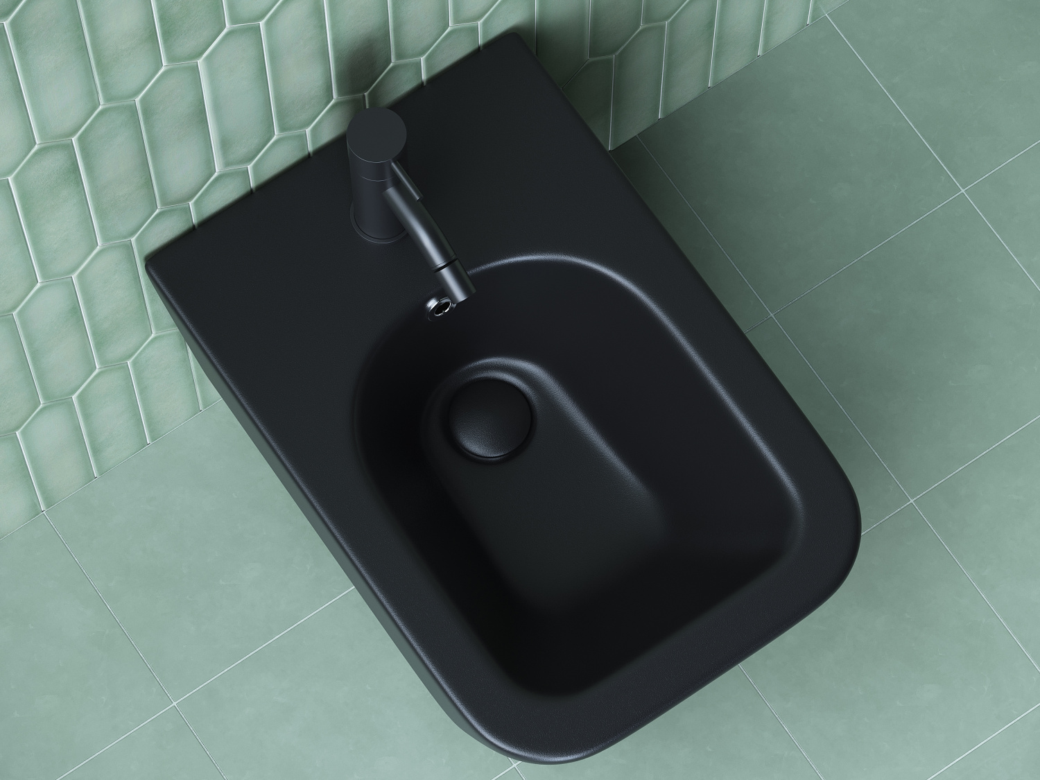 Ceramicanova Metric Биде подвесное 34,5х51 см, c переливом, цвет: черный матовый CN3008MB