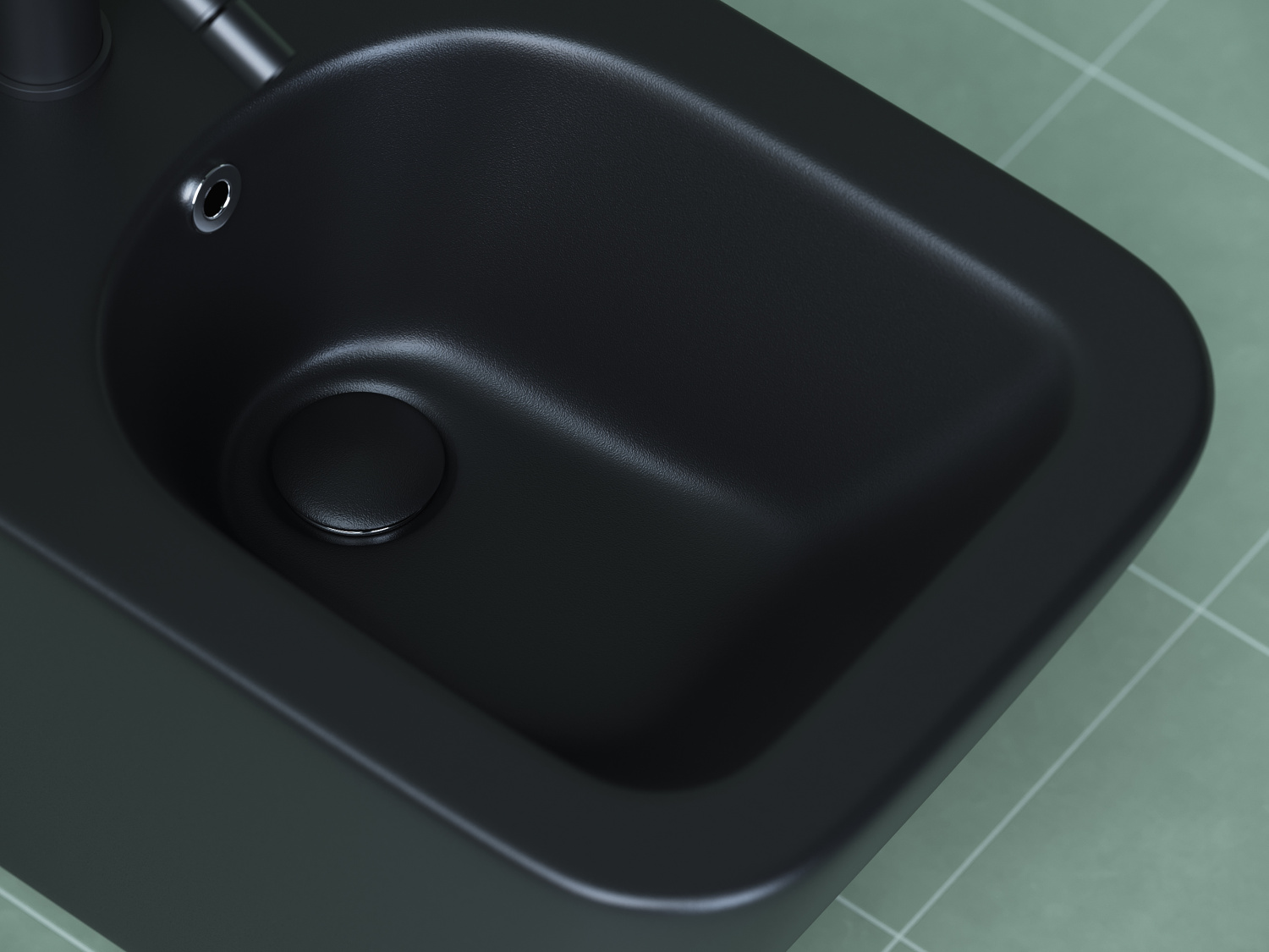 Ceramicanova Metric Биде подвесное 34,5х51 см, c переливом, цвет: черный матовый CN3008MB