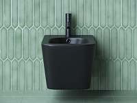 Ceramicanova Metric Биде подвесное 34,5х51 см, c переливом, цвет: черный матовый CN3008MB