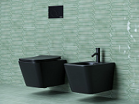 Ceramicanova Metric Биде подвесное 34,5х51 см, c переливом, цвет: черный матовый CN3008MB