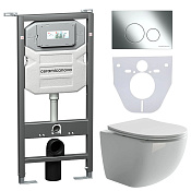 Ceramicanova Forma Комплект: инсталляция, унитаз, кнопка, шумоизоляция, цвет: хром глянцевый CN3009_1001CH_1000