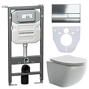 Ceramicanova Forma Комплект: инсталляция, унитаз, клавиша, шумоизоляция, цвет: хром глянцевый CN3009_1002CH_1000