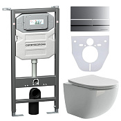 Ceramicanova Forma Комплект: инсталляция, унитаз, клавиша, шумоизоляция, цвет: хром матовый CN3009_1002M_1000
